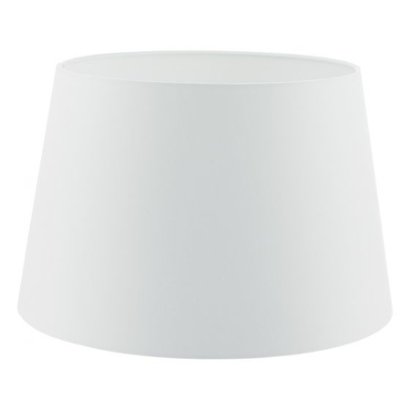 Abajur Cezanne White Faux Silk Tapered Drum Shade White 40cm