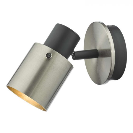 Corp de iluminat tip spot Ryan Single Wall Spotlight Brushed Nickel Matt Black