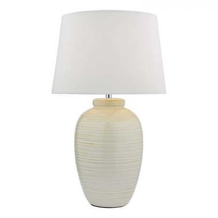 Veioza Luelle 1 Light Table Lamp Gloss Glazed Cream With Shade