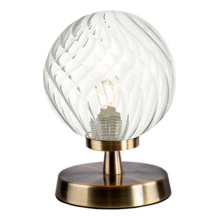 Veioza Esben Touch Table Lamp Antique Brass With Twisted Glass