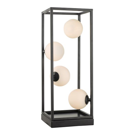 Veioza Ensio 4 Light Table Lamp Matt Black & Opal Glass