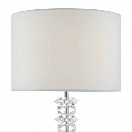 Veioza Mina Table Lamp Polished Chrome & Crystal With Shade