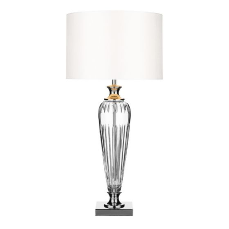 Veioza Hinton Table Lamp Polished Chrome Crystal With Shade