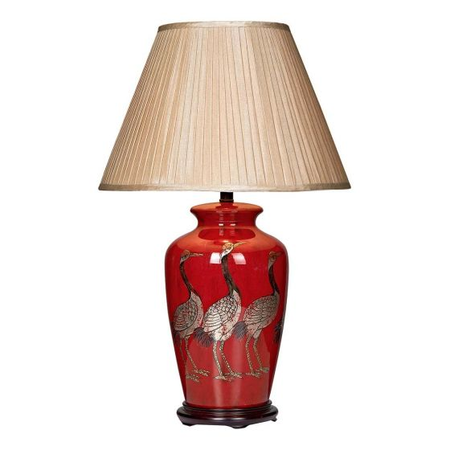 Veioza Bertha Table Lamp Red With Bird Detail Base Only