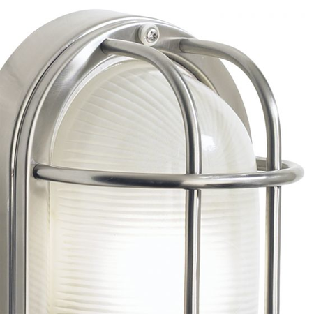 Aplica salcombe oval outdoor wall light stainless steel glass ip44