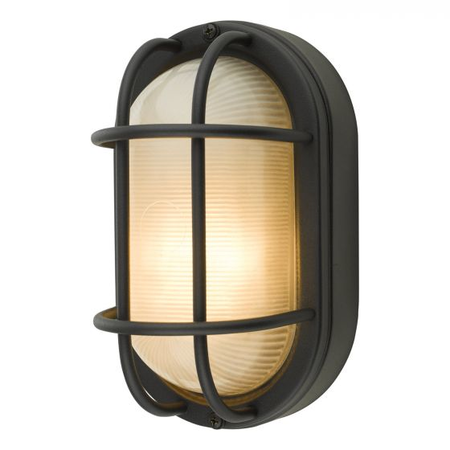 Aplica salcombe oval outdoor wall light matt black ip44