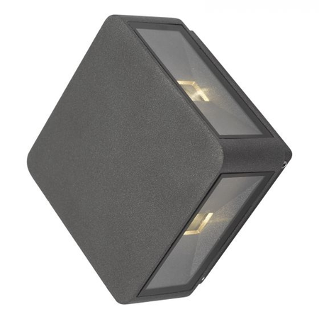 Aplica Weiss Outdoor 4 Light Wall Light Square Matt Grey Glass IP65 LED