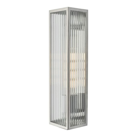 Aplica keegan large bathroom wall light polished stainless steel glass ip44