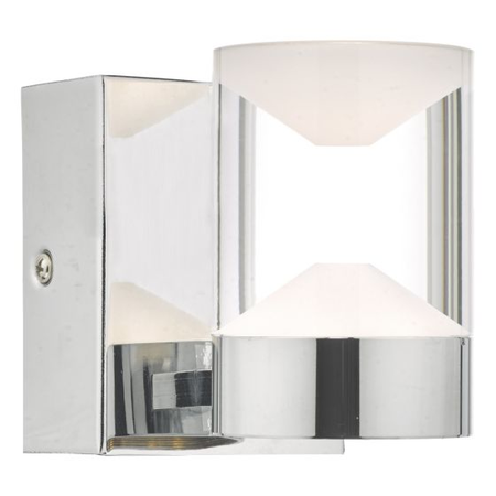 Aplica susa bathroom wall light polished chrome acrylic ip44 led