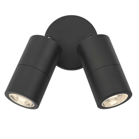 Aplica ortega outdoor 2 light wall spotlight matt black ip65