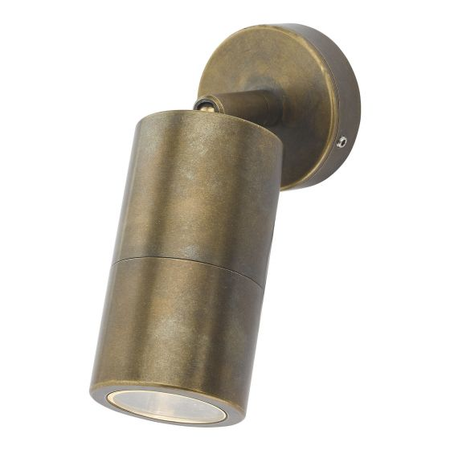 Aplica ortega outdoor single spotlight natural brass ip65