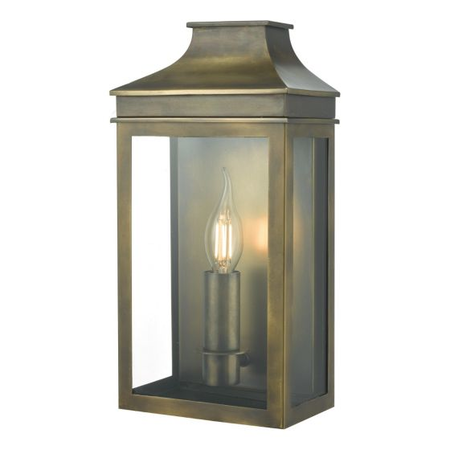 Aplica vapour coach lantern outdoor wall light weathered brass ip44