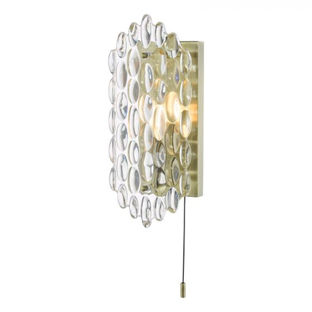 Aplica porthos wall light antique brass glass