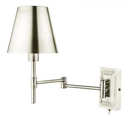 Aplica Kensington 1 Light Swing Arm Wall Light Polished Nickel