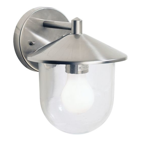 Aplica Poole Outdoor Wall Light Stainless Steel Glass IP44