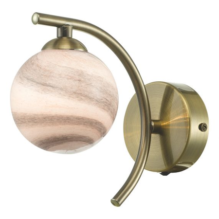 Aplica Atiya Wall Light Antique Brass With Planet Style Glass