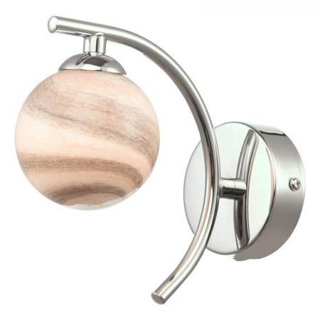 Aplica Atiya Wall Light Polished Chrome With Planet Style Glass