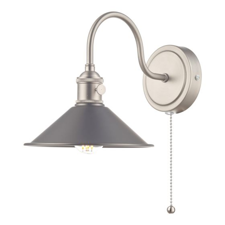 Aplica Hadano Wall Light Antique Chrome With Antique Pewter Shade