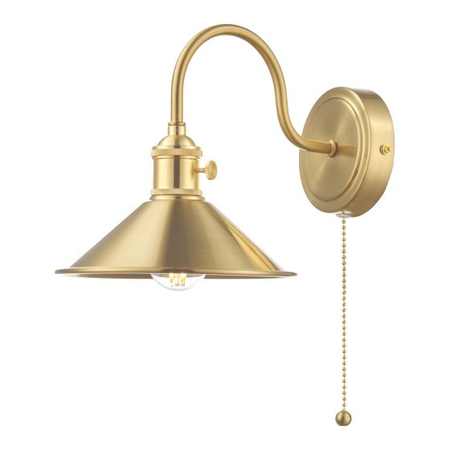 Aplica Hadano Wall Light Brass With Brass Shade