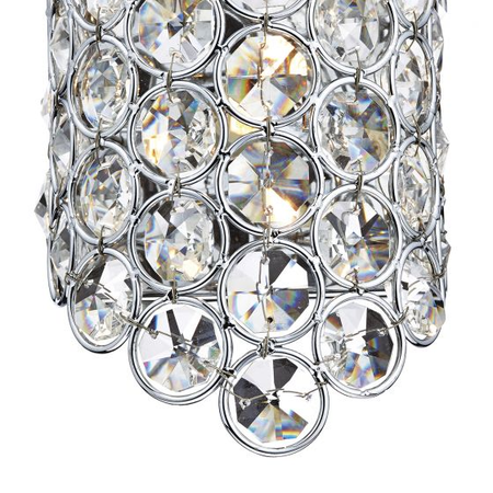 Aplica Frost 1 Light Wall Bracket Polished Chrome and Faceted Crystal