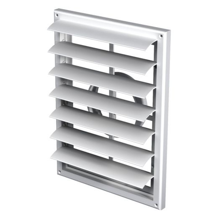 VENTS Grila PVC cu jaluzele gravitationale, 220*300mm, racord adjustabil 100-150mm