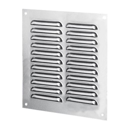 Vents grila aluminiu 215*150 mm, cu plasa antiinsecte, argintiu