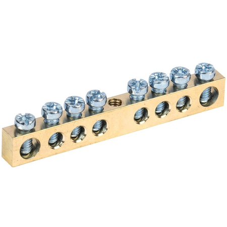 Neutral bus bars with Izolators 6x9mm 8/1 (8 groups /fixture on the center)