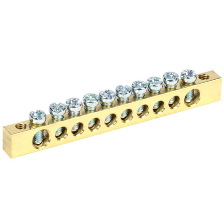 Neutral bus bars with Izolators 6x9mm 10/2 (10 groups /fixture at the edges)