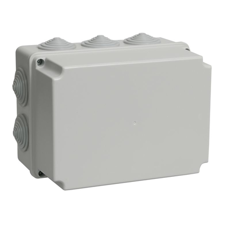 Doza km41245 pull box pentru montaj aparent 190x140x120 mm ip44 (ral7035, 10 lead-ins)