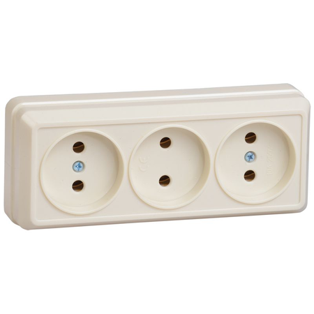 RS23-2-ok priza 3 priza without grounding contact 10A OKTAVA (cream)