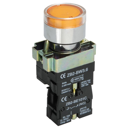 Control buton LAY5-BW3561 with bias lighting galben 1C