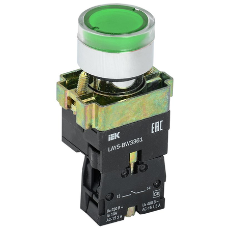 Control buton LAY5-BW3361 with bias lighting verde1C