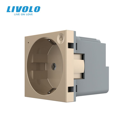 Livolo Modul priza simpla schuko, inteligenta zigbee, control aplicatie auriu