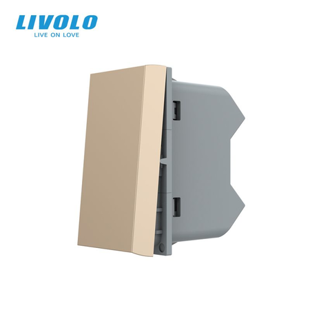 Modul intrerupator mecanic simplu, cap scara / cap cruce, 1m auriu