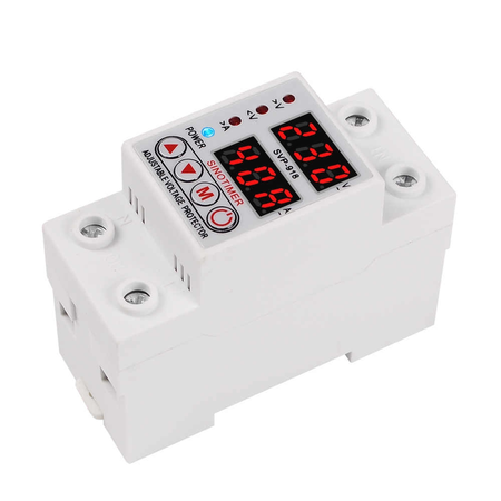 Releu siguranta digitala de protectie tensiune 40A SVP-918-40A ecran dublu LED recuperare automata