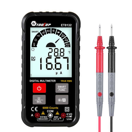 Multimetru digital smart inteligent cu masurare automata tensiune curent Ohm Capacitate Hz Test NCV T8132