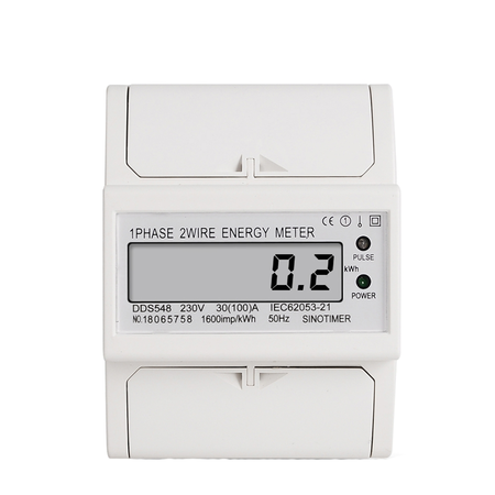 Contor monofazat de energie electrica 230V AC 50Hz 30(100)A ecran digital LED DDS548