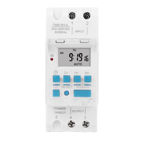 Ceas programator cu siguranta automata incorporata 230v 16a tm919h-2-16a