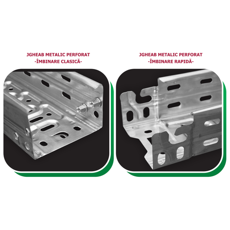 JGHEAB METALIC PERFORAT RANFORSAT IMBINARE RAPIDA INALTIME 60mm PRET/BARA 3M 600 60 1