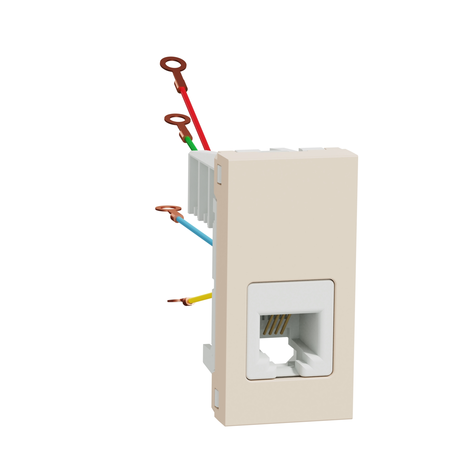 priza telefon, New Unica, RJ12, 1 connectsau, 1 module, bej