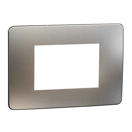 Placa ornament, Unica Studio Metal, 3 module, alb aluminiu sau alb