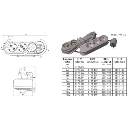 Elco – Prel suco ceramic 3P 10m (3×1,0mm) / 8175-010