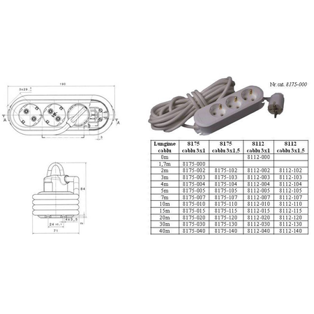 Elco – Prel suco ceramic 3P 3m (3×1,5mm) / 8175-103