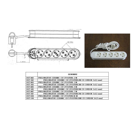 Elco – Prel suco ceramic 5P 2m (3×1,0mm) / 8177-002