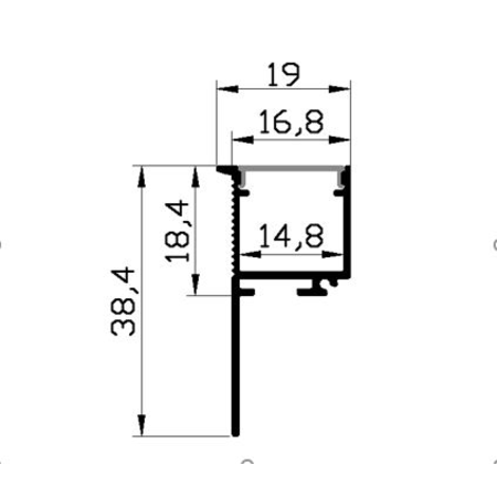 Profil led aluminiu PXG- 311/1 – ingropat/gips carton/1m