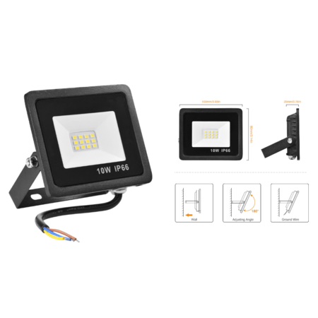 Proiector LED slim 10w/6400k/negru