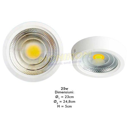 Spot Led aplicat 520/COB 25w/6000k