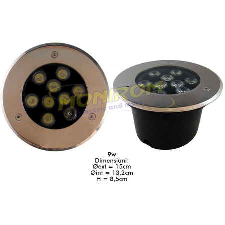 Spot Led pavaj LH-D 901 9w/4000k – 150mm (int 132mm) IP65