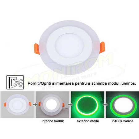 Spot Led TC ingropat 3w 3w/6400k verde – rotund