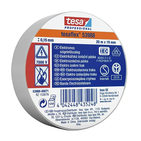 TESA Banda izolatoare Tesaflex 20m/19mm – alb